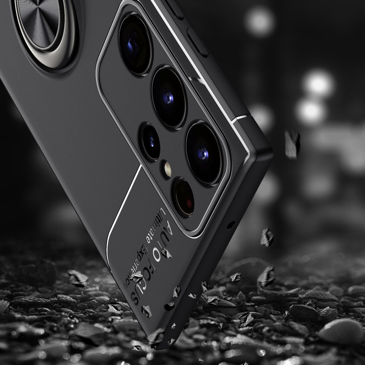 Galaxy S23 Ultra Kılıf Zore Ravel Silikon Kapak Siyah