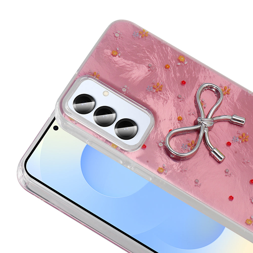 Galaxy S24 FE Kılıf Kamera Korumalı Figürlü Zore Ponti Silikon Kapak Açık Pembe