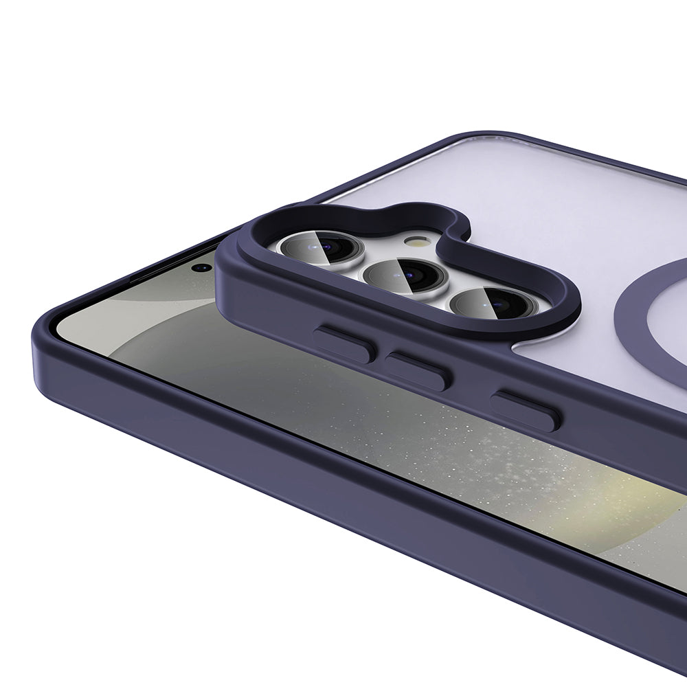 Galaxy S24 FE Kılıf M-safe Şarj Özellikli Mat Arka Yüzey Zore Sio Kapak Derin Mor