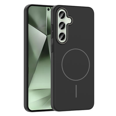 Galaxy S24 FE Kılıf M-safe Şarj Özellikli Zore Ruby Sert Kapak Siyah