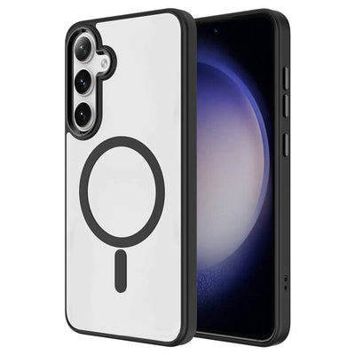 Galaxy S24 Kılıf M-safe Şarj Özellikli Zore Krom M-safe Silikon Kapak Koyu Yeşil