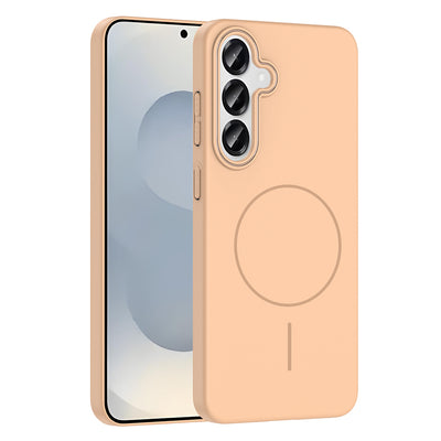 Galaxy S24 Kılıf M-safe Şarj Özellikli Zore Ruby Sert Kapak Mürdüm