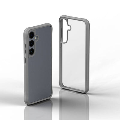 Galaxy S24 Kılıf Şeffaf Sert PC Arka Yüzey Tasarımlı Zore Edo Kapak Gri