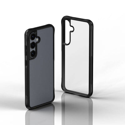 Galaxy S24 Plus Kılıf Şeffaf Sert PC Arka Yüzey Tasarımlı Zore Edo Kapak Siyah