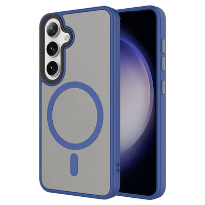 Galaxy S24 Plus Kılıf Sert PC Arka Yüzey Wireless Şarj Özellikli Zore Flet M-safe Kapak Lila