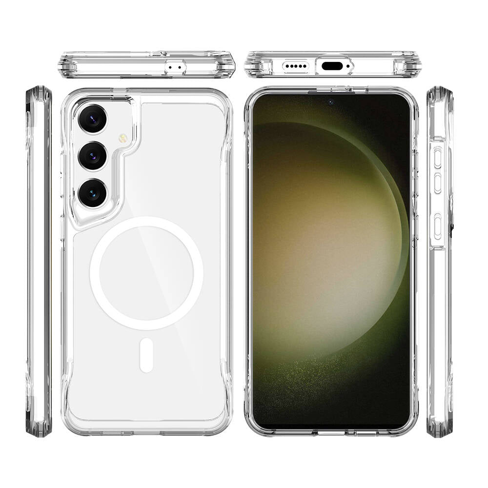 Galaxy S24 Plus Kılıf Zore M-safe Şarj Özellikli T-Max M-safe Kapak Renksiz