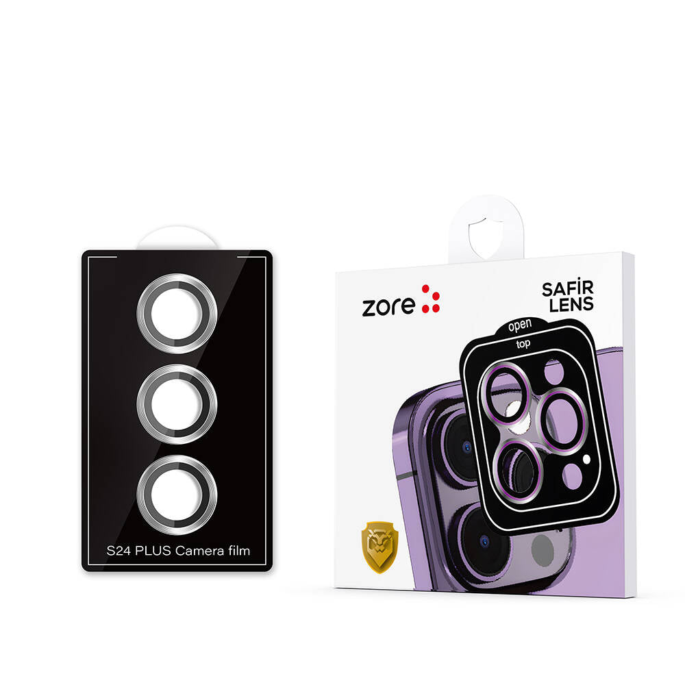 Galaxy S24 Plus Zore Camera Lens Protective Glass Film Black