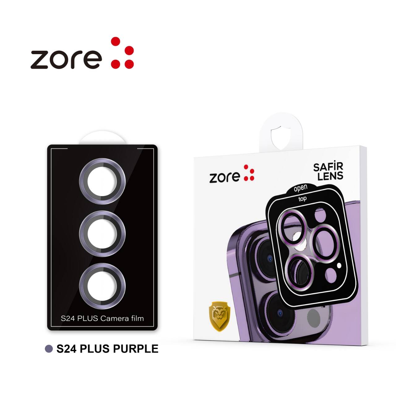 Galaxy S24 Plus Zore Camera Lens Protective Glass Film Black