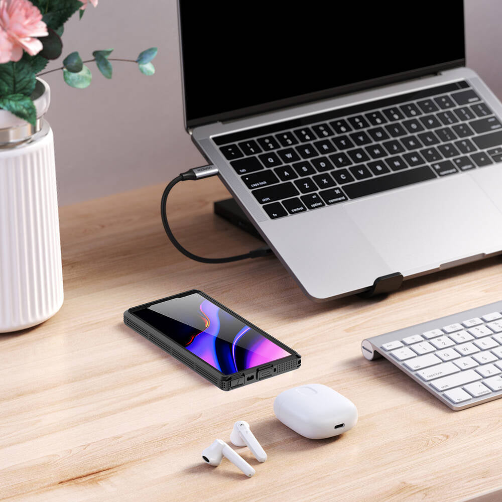 Galaxy S24 Ultra Kılıf M-safe Şarj Özellikli 1-1 Su Geçirmez Kılıf Siyah