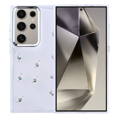 Galaxy S24 Ultra Kılıf Airbag Tasarımlı Simli Şeffaf Zore Kutup Kapak Kiraz