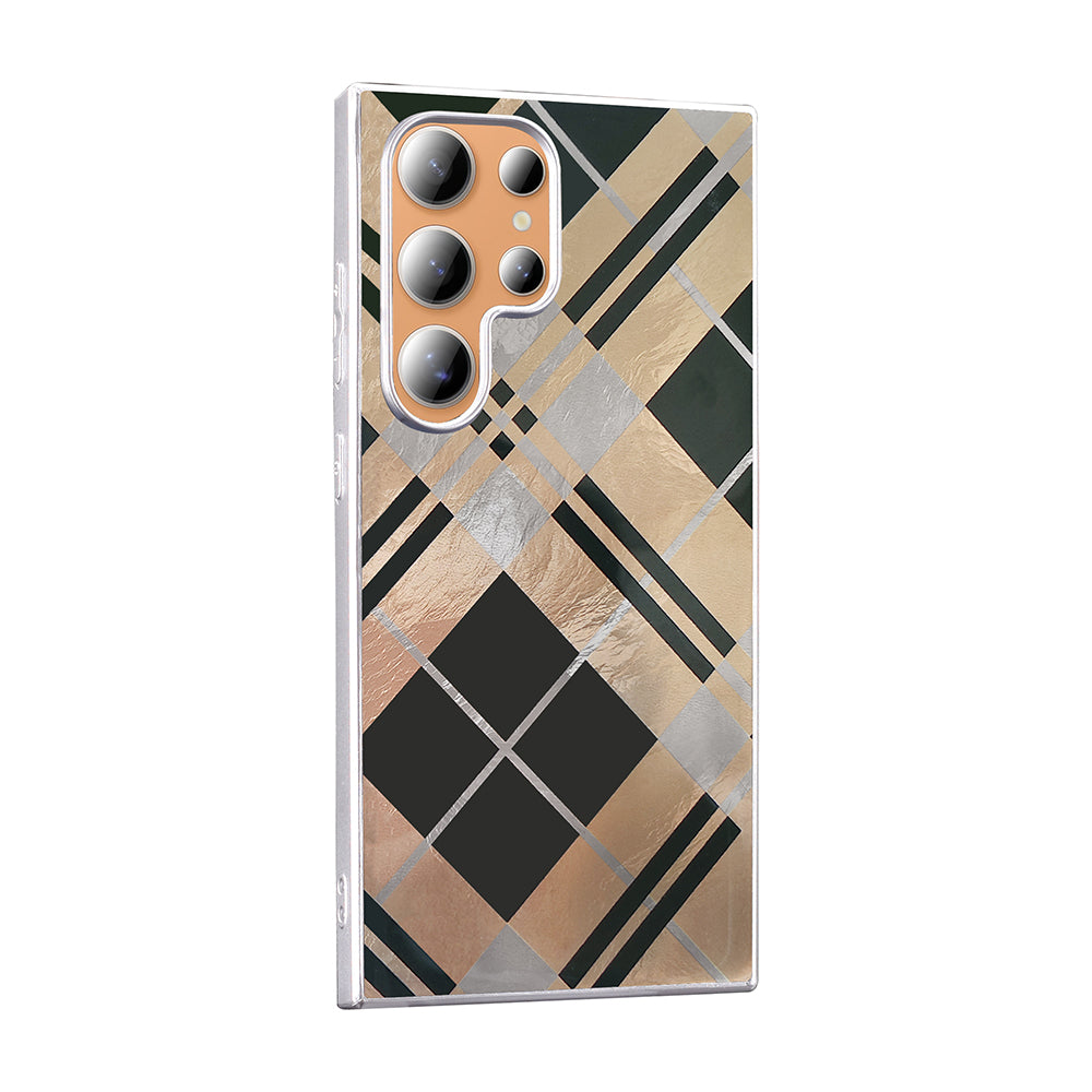 Galaxy S24 Ultra Kılıf Desenli Zore Mep Kapak Gold Leopar