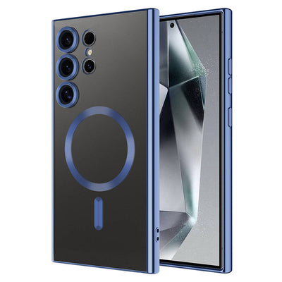 Galaxy S24 Ultra Kılıf Kamera Korumalı M-safe Wireless Şarj Özellikli Zore Demre Kapak Derin Mor