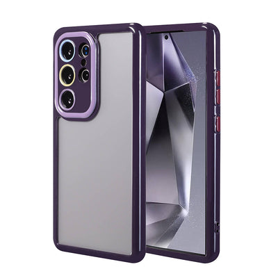 Galaxy S24 Ultra Kılıf Kamera Korumalı Renkli Kenar ve Çerçeve Tasarımlı Zore Vitamin Kapak Mürdüm