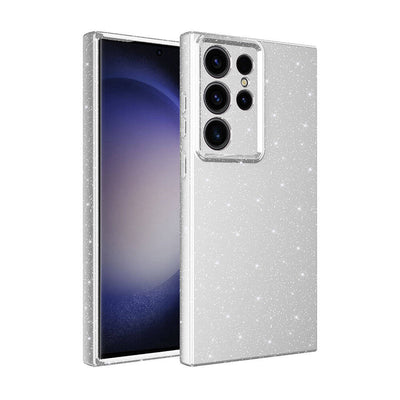 Galaxy S24 Ultra Kılıf Kamera Korumalı Simli Lüks Zore Koton Kapak Lila