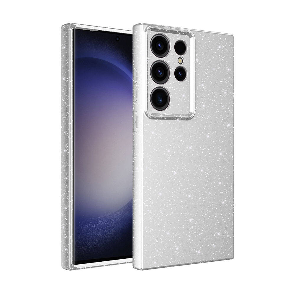 Galaxy S24 Ultra Kılıf Kamera Korumalı Simli Lüks Zore Koton Kapak Siyah