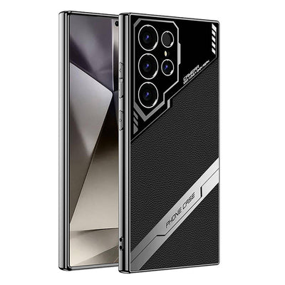 Galaxy S24 Ultra Kılıf Kamera Korumalı Suni Deri Tasarım Zore Yeni Seri Procase Kapak Titanyum-Gri