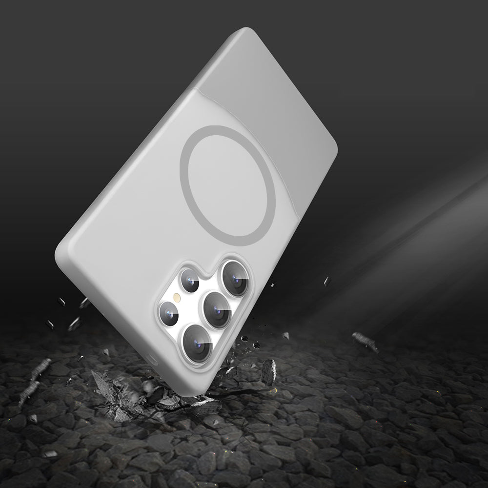 Galaxy S24 Ultra Kılıf M-Safe Şarj Özellikli Mıknatıslı Zore Duble Kapak Lacivert