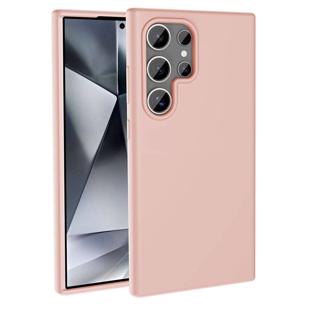 Galaxy S24 Ultra Kılıf M-safe Şarj Özellikli Sıvı Teknolojili Silinebilir Sert Zore Kivi Kapak Pembe