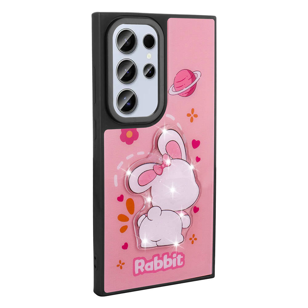 Galaxy S24 Ultra Kılıf Parlayan Kabartmalı İkonik Figürlü Zore Amas Silikon Kapak Siyah