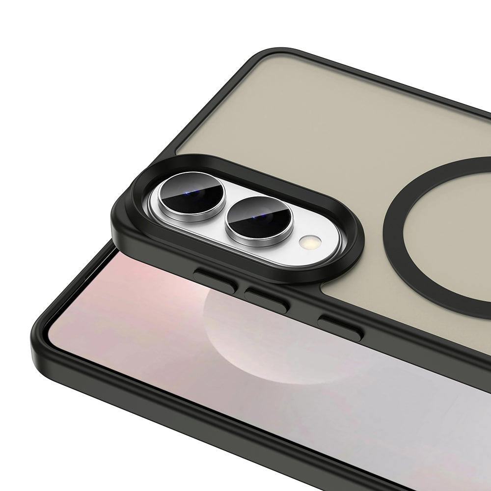 Galaxy S25 Edge Kılıf M-safe Şarj Özellikli Mat Arka Yüzey Zore Sio Kapak Siyah