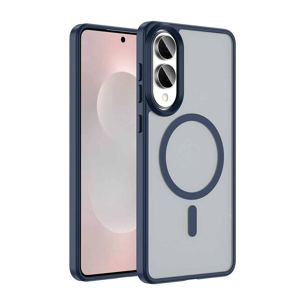 Galaxy S25 Edge Kılıf M-safe Şarj Özellikli Mat Arka Yüzey Zore Sio Kapak Lacivert