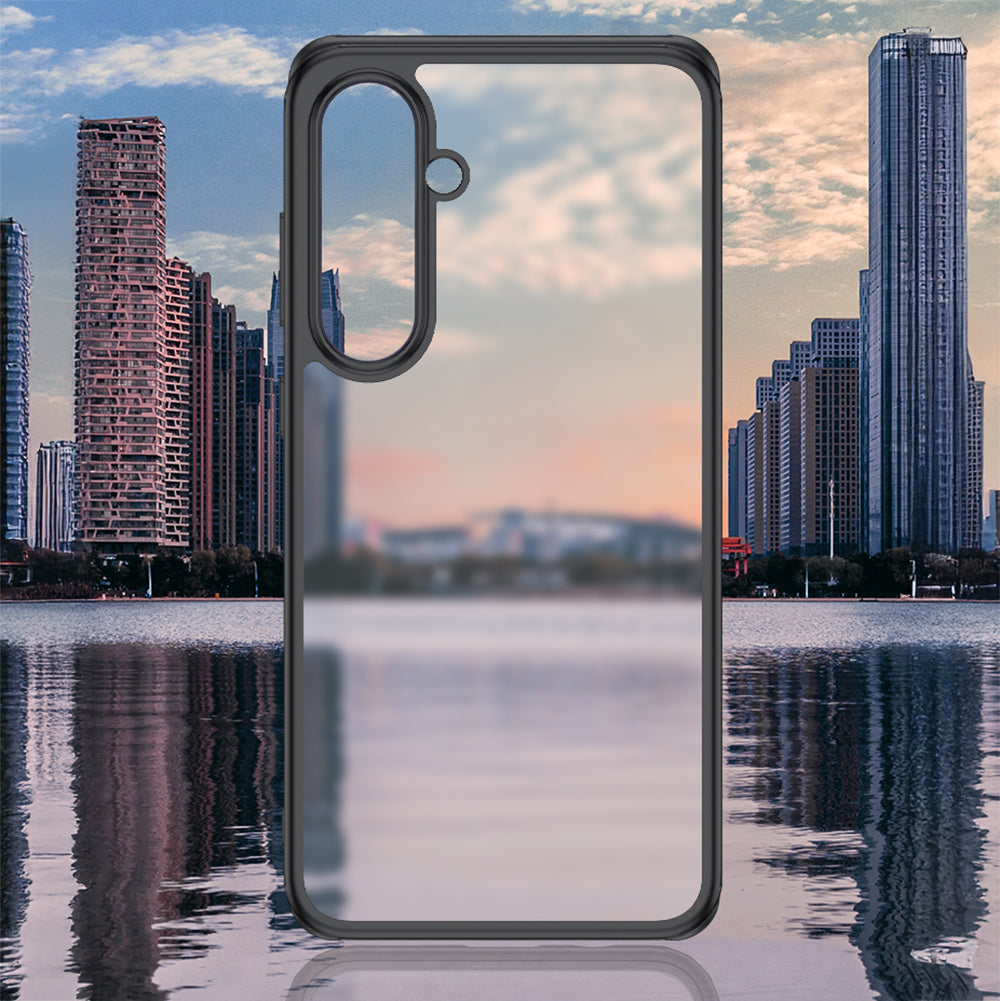 Galaxy S25 Kılıf Kamera Korumalı Şeffaf Arka Yüzey Zore New Roll Kapak Siyah