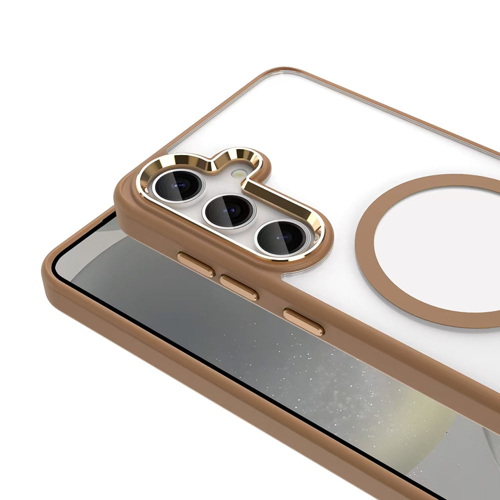 Galaxy S25 Kılıf M-safe Şarj Özellikli Zore Krom M-safe Silikon Kapak Siyah