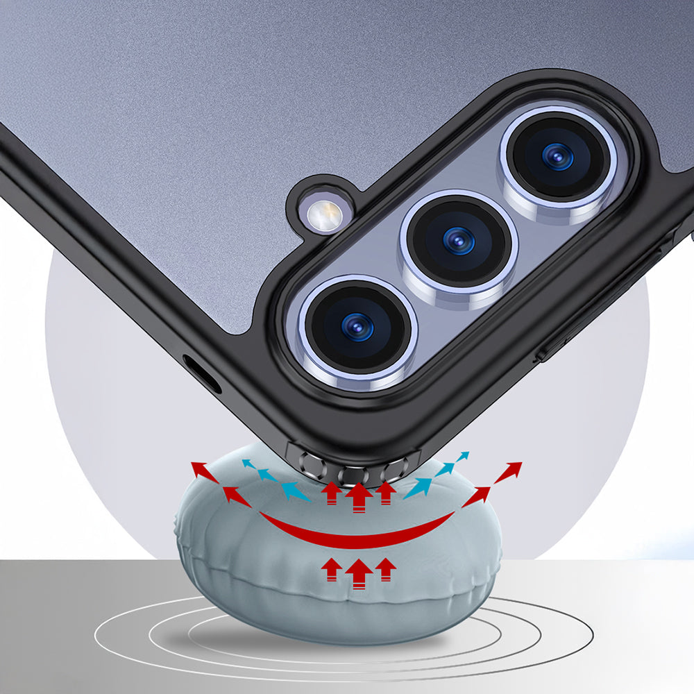 Galaxy S25 Plus Kılıf Kamera Korumalı Şeffaf Arka Yüzey Zore New Roll Kapak Siyah