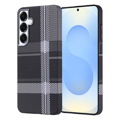 Galaxy S25 Plus Kılıf M-safe Şarj Özellikli Karbon Fiber Görünümlü Zore Nekst Kapak Gri-Siyah