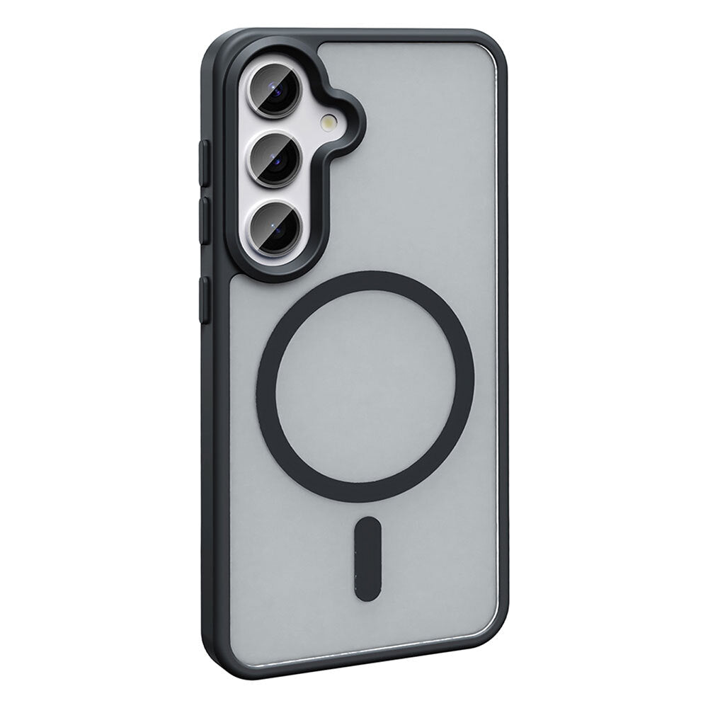 Galaxy S25 Plus Kılıf M-safe Şarj Özellikli Mat Arka Yüzey Zore Sio Kapak Siyah