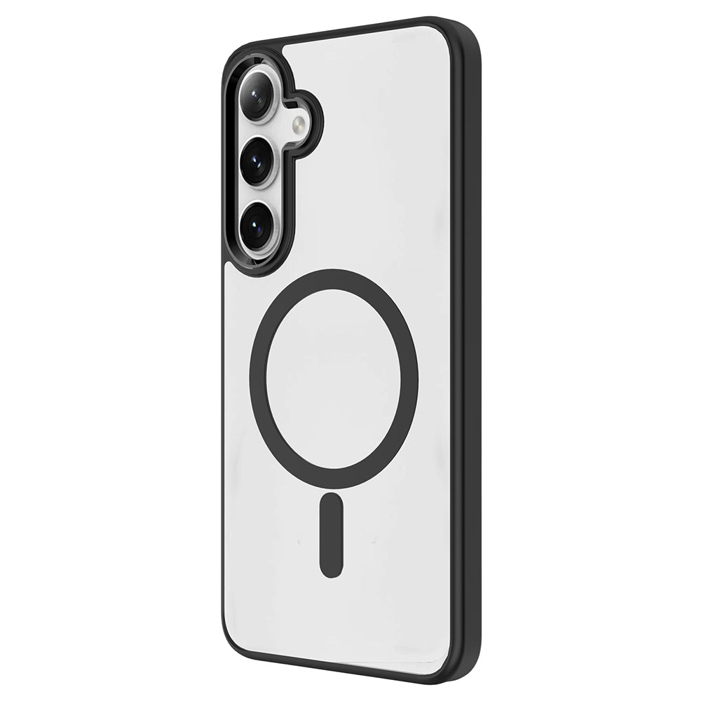 Galaxy S25 Plus Kılıf M-safe Şarj Özellikli Zore Krom M-safe Silikon Kapak Siyah