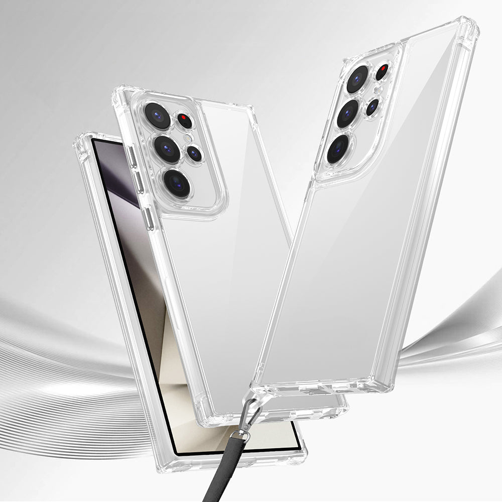 Galaxy S25 Ultra Kılıf Airbagli Takılabilir Askı Aparatlı Zore Snap Silikon Kapak Şeffaf