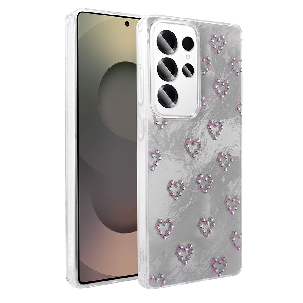 Galaxy S25 Ultra Kılıf Kamera Korumalı Figürlü Zore Ponti Silikon Kapak Açık Pembe