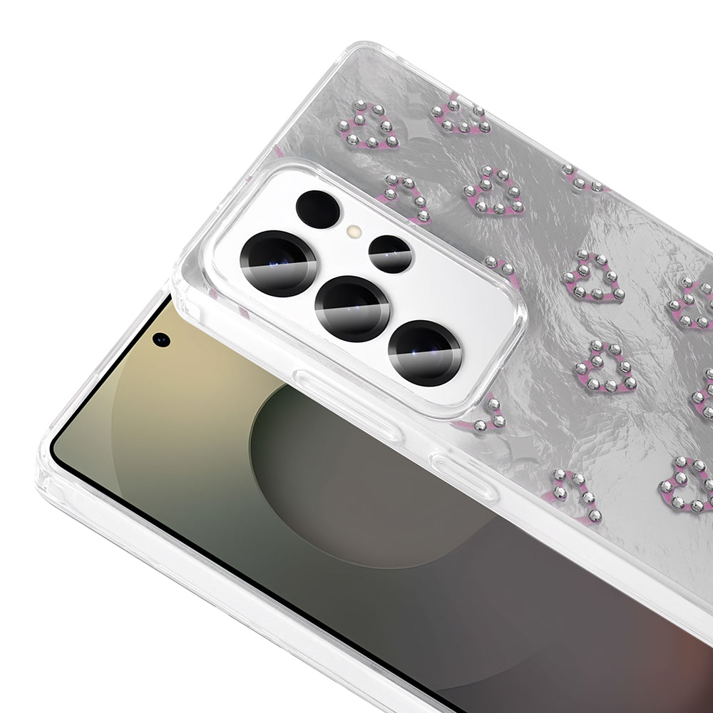 Galaxy S25 Ultra Kılıf Kamera Korumalı Figürlü Zore Ponti Silikon Kapak Açık Pembe