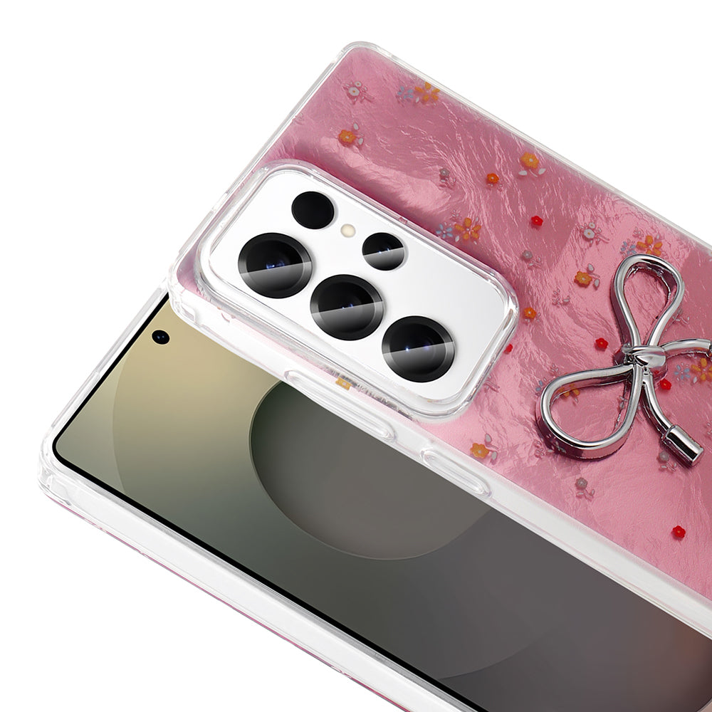 Galaxy S25 Ultra Kılıf Kamera Korumalı Figürlü Zore Ponti Silikon Kapak Açık Pembe