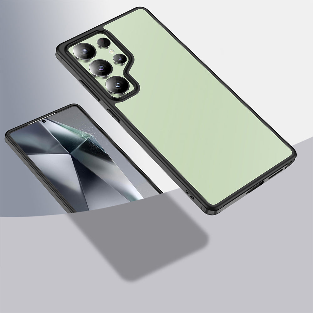 Galaxy S25 Ultra Kılıf Kamera Korumalı Şeffaf Arka Yüzey Zore New Roll Kapak Siyah