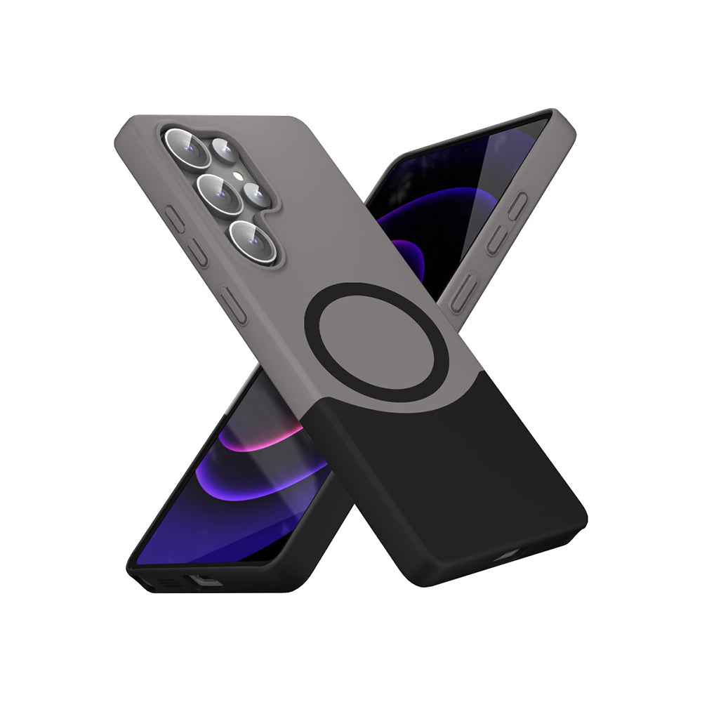 Galaxy S25 Ultra Kılıf M-Safe Şarj Özellikli Mıknatıslı Zore Duble Kapak Lacivert