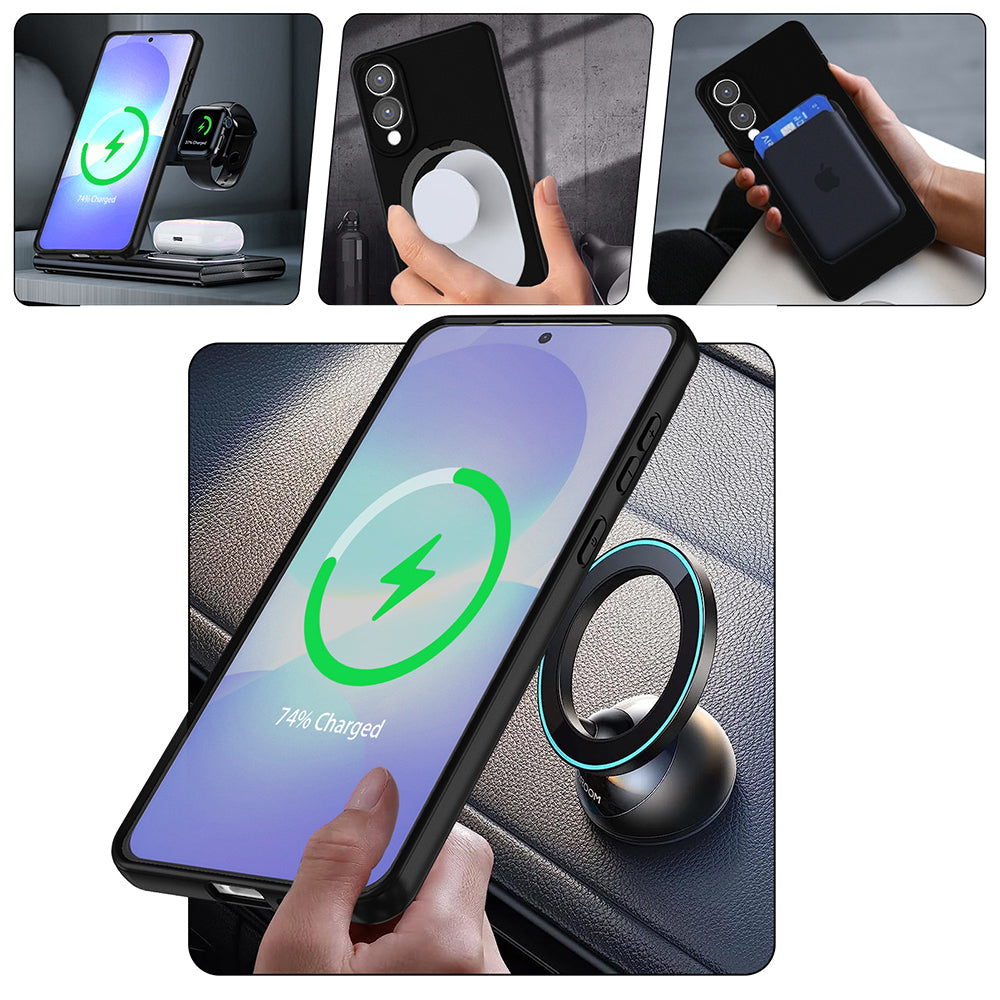 Galaxy S25 Ultra Kılıf M-safe Şarj Özellikli Standlı Zore Samara Kapak Lila