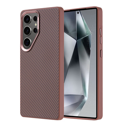 Galaxy S25 Ultra Kılıf M-safe Şarj Özellikli Karbon Fiber Görünümlü Zore Troy Kapak Siyah