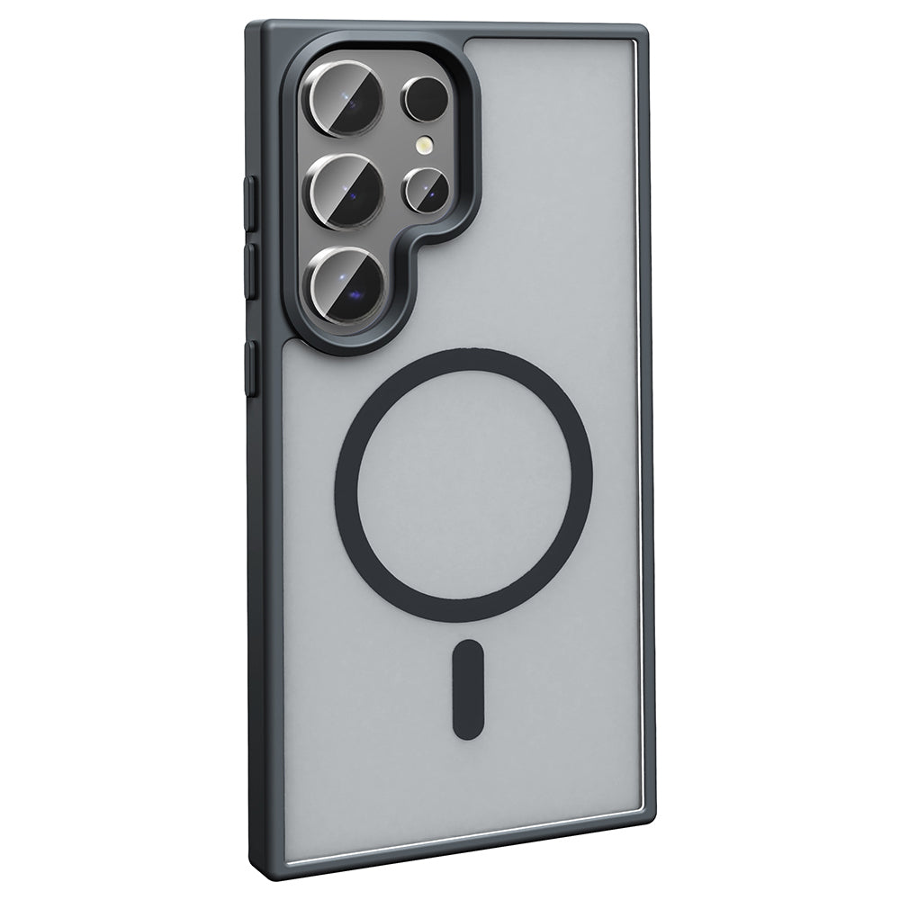 Galaxy S25 Ultra Kılıf M-safe Şarj Özellikli Mat Arka Yüzey Zore Sio Kapak Koyu Yeşil