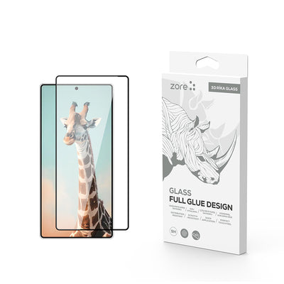 Galaxy S25 Ultra Zore Rika Premium Temperli Cam Ekran Koruyucu Siyah