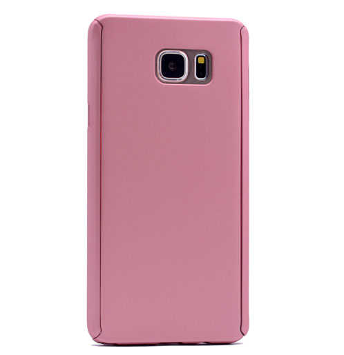Galaxy S6 Edge Kılıf Zore 360 3 Parçalı Rubber Kapak Rose Gold