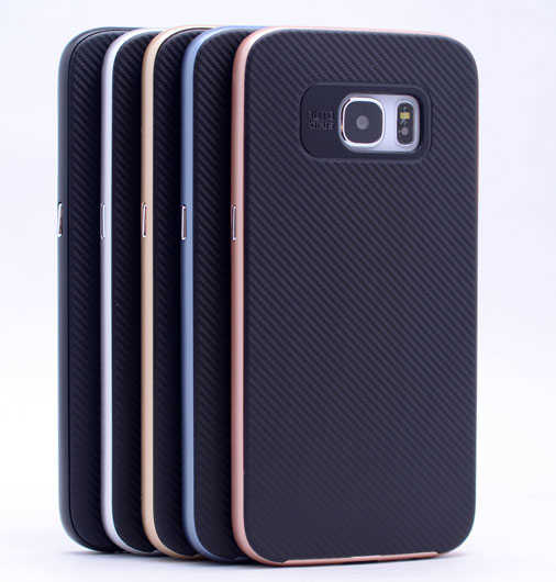 Galaxy S7 Edge Kılıf Zore İnce Mono Karbon Silikon Kapak Gri