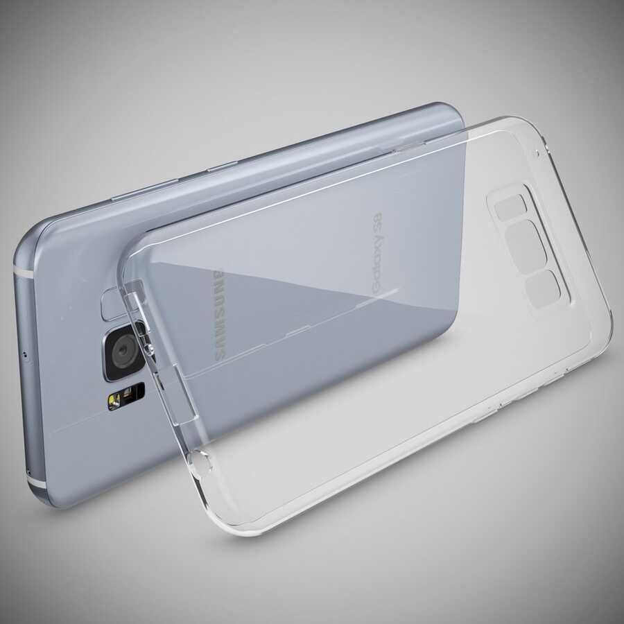 Galaxy S8 Kılıf Zore Kamera Korumalı Süper Silikon Kapak Renksiz