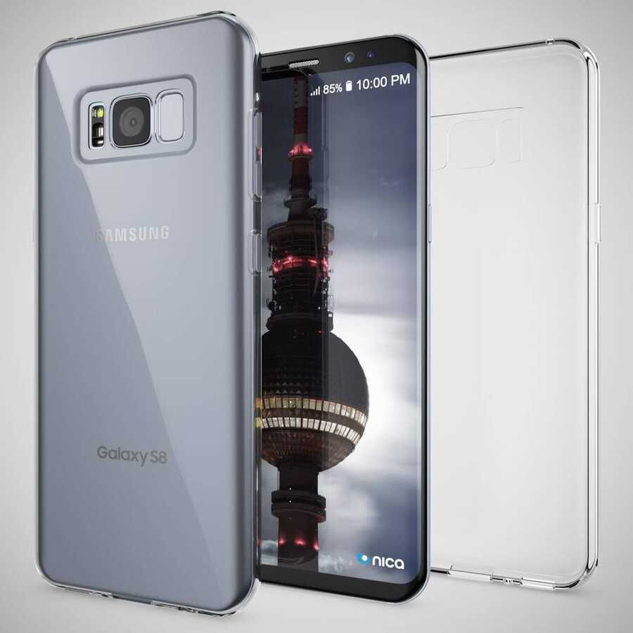 Galaxy S8 Kılıf Zore Kamera Korumalı Süper Silikon Kapak Renksiz