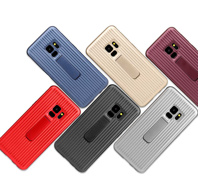 Galaxy S9 Plus Kılıf Zore Wave Standlı Mıknatıslı Kapak Kırmızı