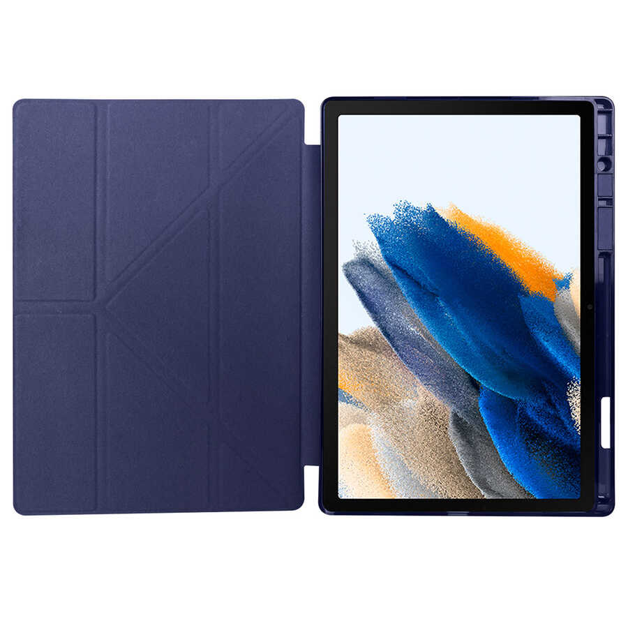 Galaxy Tab A8 10.5 SM-X200 (2021) Kılıf Zore Tri Folding Kalem Bölmeli Standlı Kılıf Açık Yeşil
