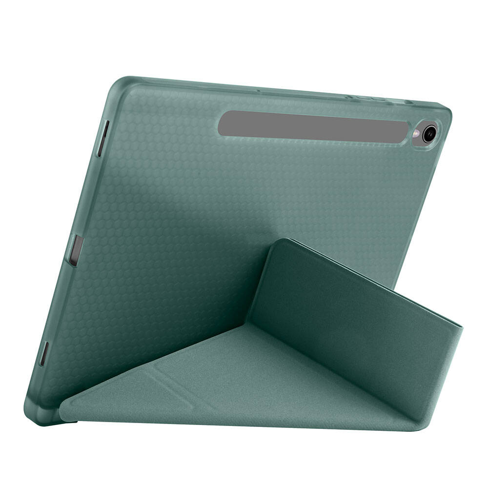 Galaxy Tab S10 FE Kılıf Zore Tri Folding Kalem Bölmeli Standlı Kılıf Lila