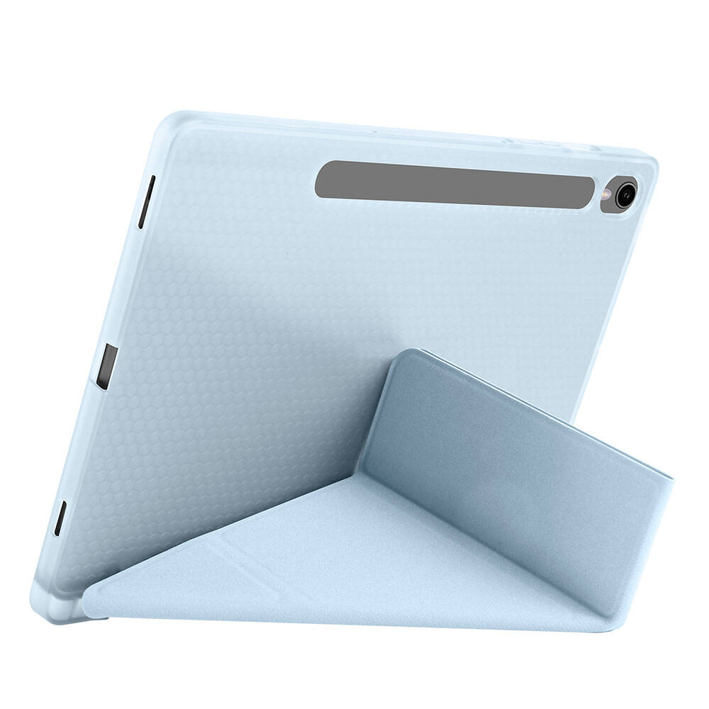 Galaxy Tab S10 FE Kılıf Zore Tri Folding Kalem Bölmeli Standlı Kılıf Lila