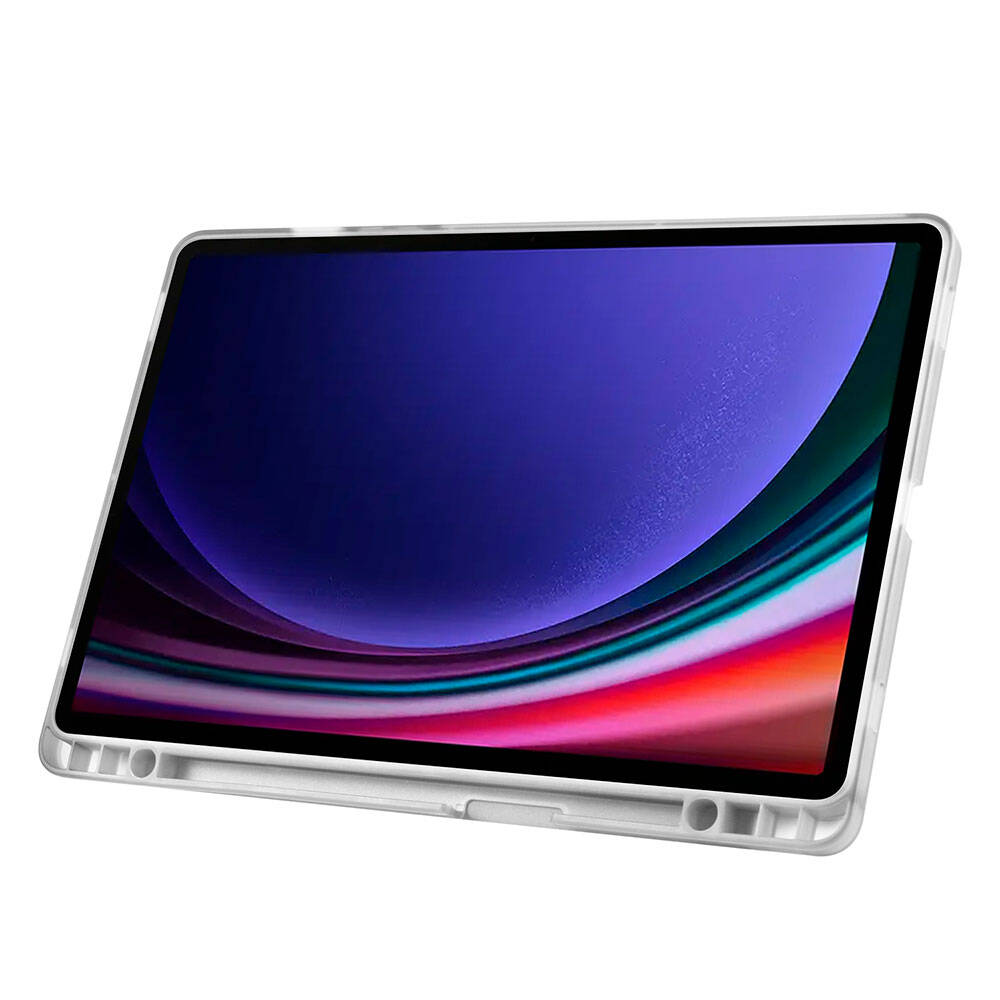 Galaxy Tab S10 FE Kılıf Zore Tri Folding Kalem Bölmeli Standlı Kılıf Lila